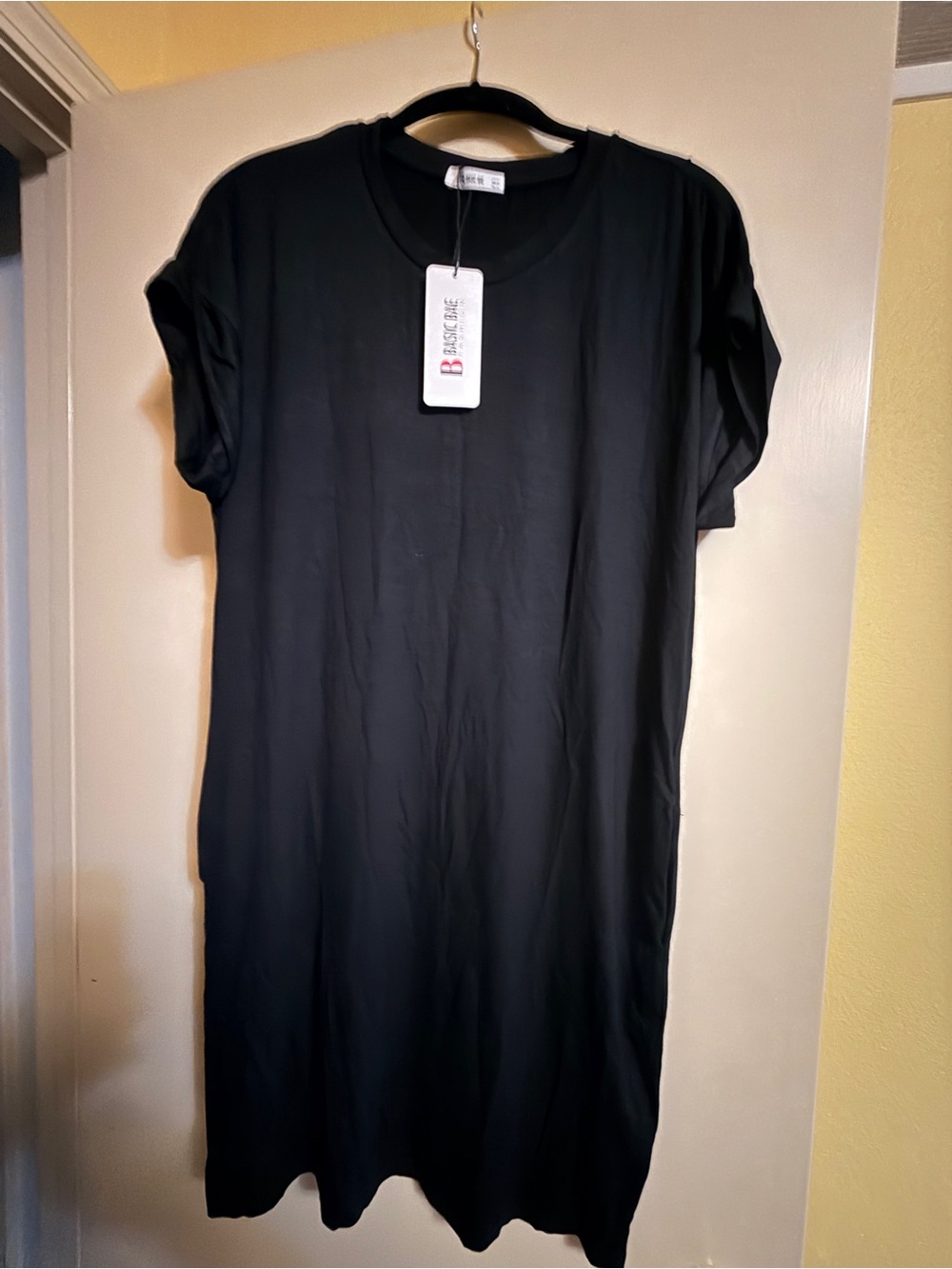Basic One Black Crewneck T-Shirt Dress - Picture 3 of 4